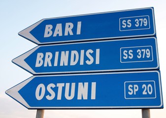 Fototapeta premium Ausschilderung in Apulien