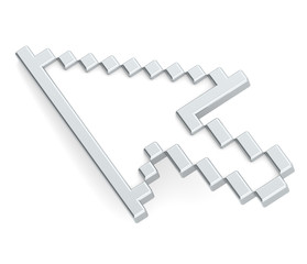 Mouse Cursor. Computer Mouse Cursor of Metal