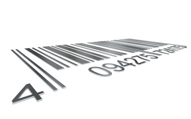 Barcode. Perspective view of a Metal Bar Code