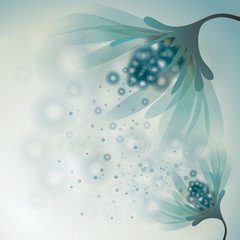 Abstract flower / Blue background - 34486587