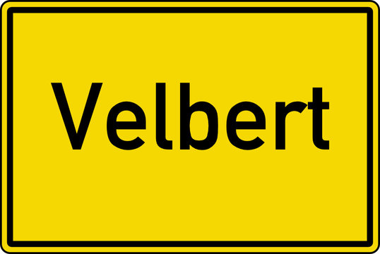 Velbert Ortstafel Ortseingang Schild Verkehrszeichen