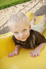 Fototapeta premium Cute Little Boy on the Playground