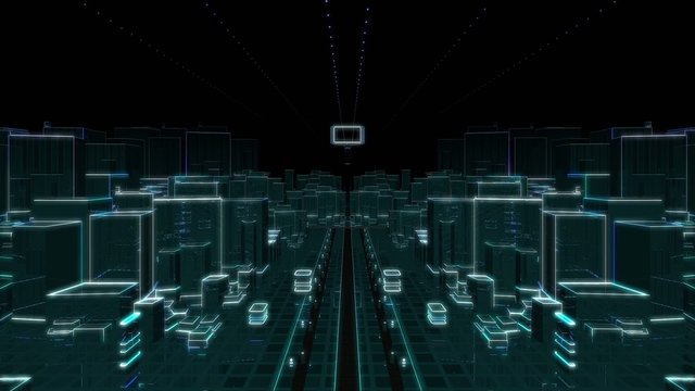 Futuristic City to Greenscreen