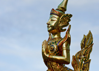 Fototapeta na wymiar Native Thai style angle statue
