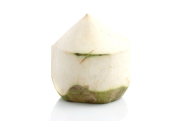 Green Coconut isolated on white background