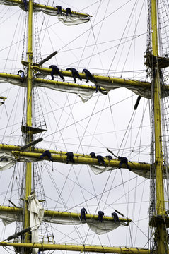 Sailors Hoisting Sails