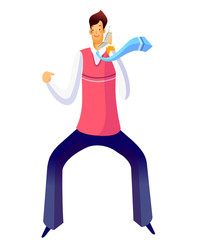 Close-up of man holding mobile phone