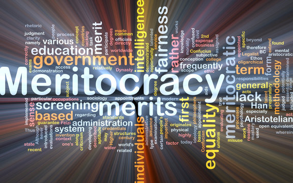 Meritocracy background concept glowing
