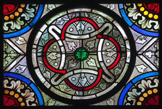 Paris - windowpane from Saint Denis gothic church