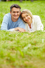 Relaxing on grass