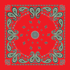 Classic Red Paisley Bandana Design