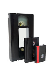 Old video cassette tapes vhs hi8 mini dv