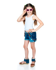 cute girl with pink sunglasses