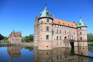 Egeskov castle, landmark fairy tale castle in Denmark