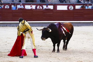 Fotobehang Traditional corrida - bullfighting in spain © kasto