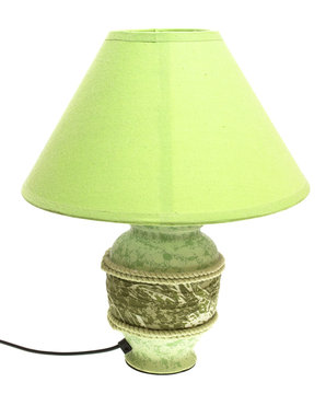 Tabletop Green Lamp On A White Background