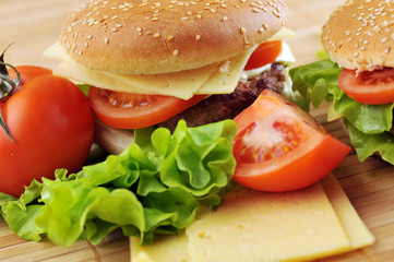 hamburger with cutlet