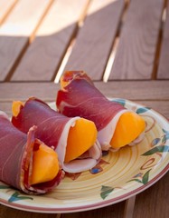 Melon au jambon.