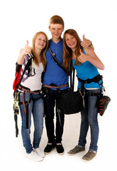 Fototapeta premium 0711 klettern teenager 3 mann