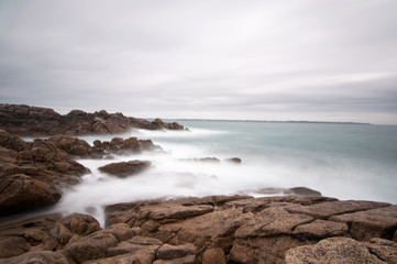 Seascape long exposure on Brittany coast