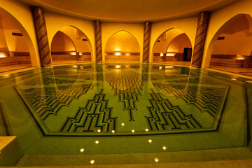 Bathing pool inside of Hammam turkish bath