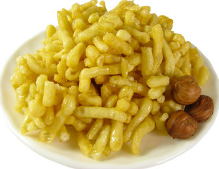 Chak chak, traditional tatar dessert with  hazelnuts