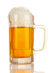 mug of beer isolated on white