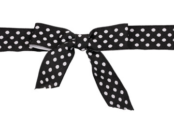 black ribbon with dots isolated on white