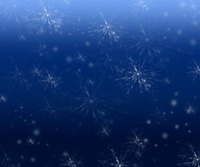 Fototapeta na wymiar Winter Twilight Snowflake Bokeh
