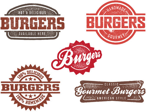 Vintage Style Burger Graphics