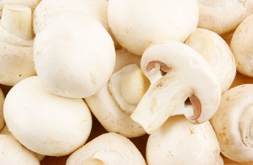 Fresh mushrooms champignon background