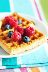 Waffles with berries
