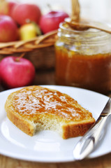 Toast with apple jam