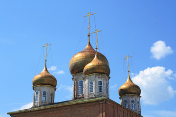 Golden domes of the Orthodox church, Russia. .