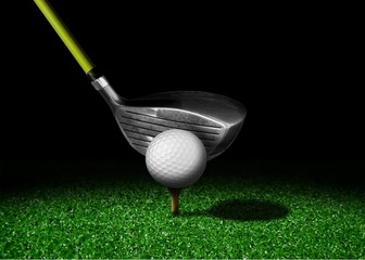Golf club and ball.