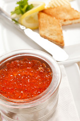 red caviar with toast