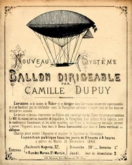 Papier Peint photo Poster vintage Le ballon dirigeable
