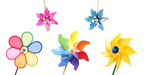 Fototapeta na wymiar colorful pinwheel toys