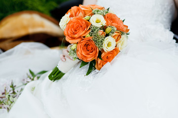 close up of wedding bouquet