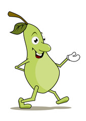 Funny pear isolated on white