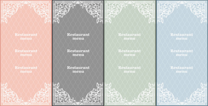 vector set of restaurant menu cards