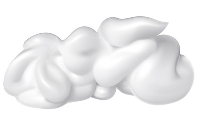 White cream isolated on white .