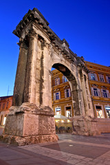 Fototapeta na wymiar Arch of the Sergeii on Portarata square