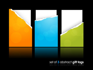 Set of teared gift cards.