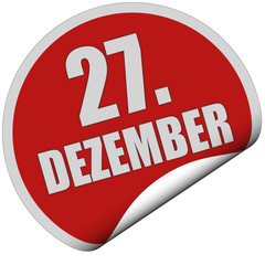 Sticker rot rund curl unten 27. DEZEMBER