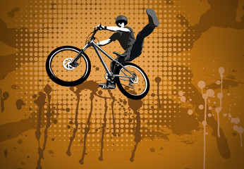 Obraz na płótnie Canvas Radfahrrer jumping