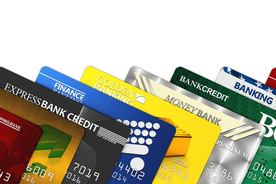 Fake credit cards with clipping path