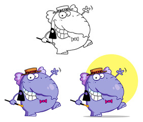 Happy Purple Elephant Dancing