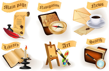 Antique icons collection for website