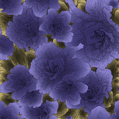 Seamless violet flowers
